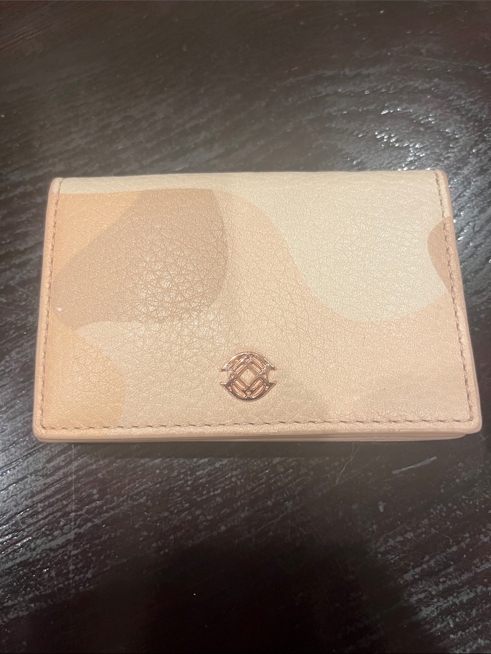 Dagne Dover card case camo new Blush Patterned Leather Card Case with Gold Accen